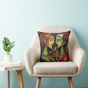 Women Cubism Abstract Art Cushion