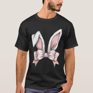 Women Cute Coquette Bow Bunny Ears Aesthetic Rabbi T-Shirt