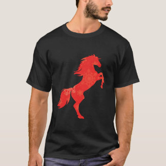 Women Cute Horse Lover Funny Winter Christmas Holi T-Shirt