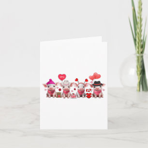 Women Cute Pigs Valentine’s Day Farm Animal Pig Lo Card