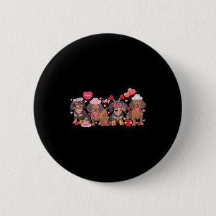 Women Dachshund Valentine’s Day Sausage Dog Bandan 6 Cm Round Badge