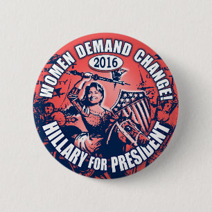 Women Demand Hillary 2016 6 Cm Round Badge