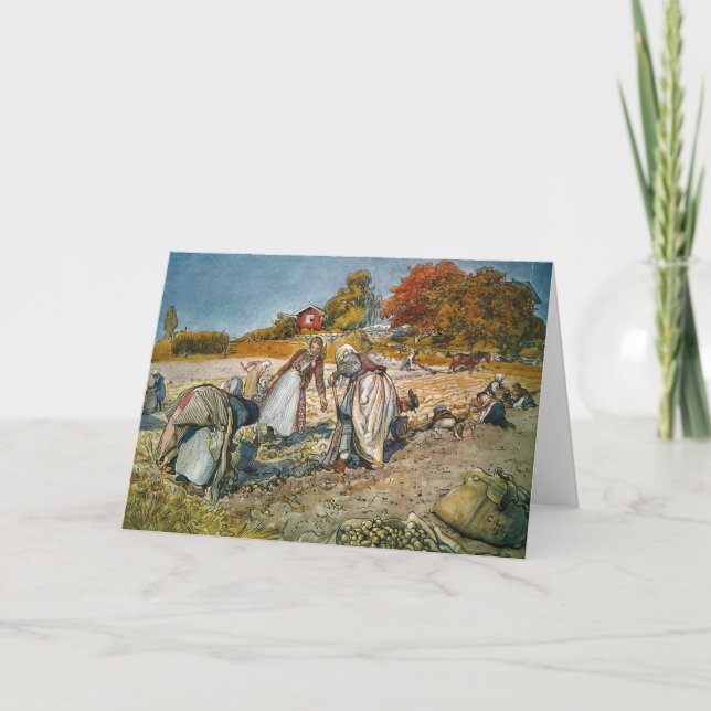 Women Digging Potatoes Card (Front)