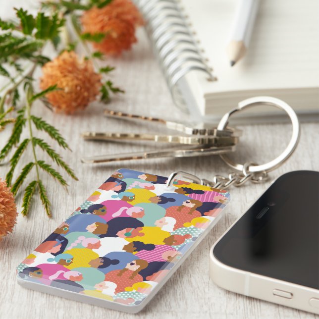Women Diversity - Women of Various Race Key Ring (Front Right)