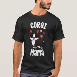 Women Dog Mama Black Brindle Corgi Corgi T-Shirt
