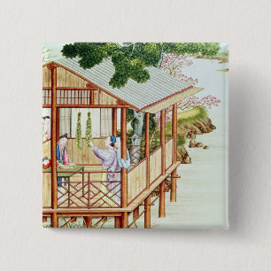 Women doing domestic work 15 cm square badge