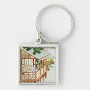 Women doing domestic work key ring