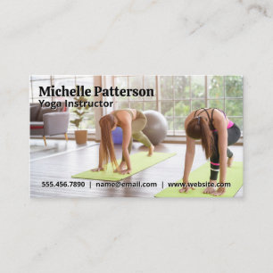 Women Doing Yoga Stretching Business Card