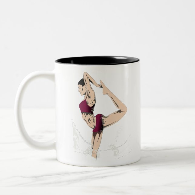 Women Doing Yoga Two-Tone Coffee Mug (Left)
