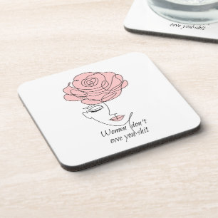 Women Don't Owe You Cork-Backed Coasters