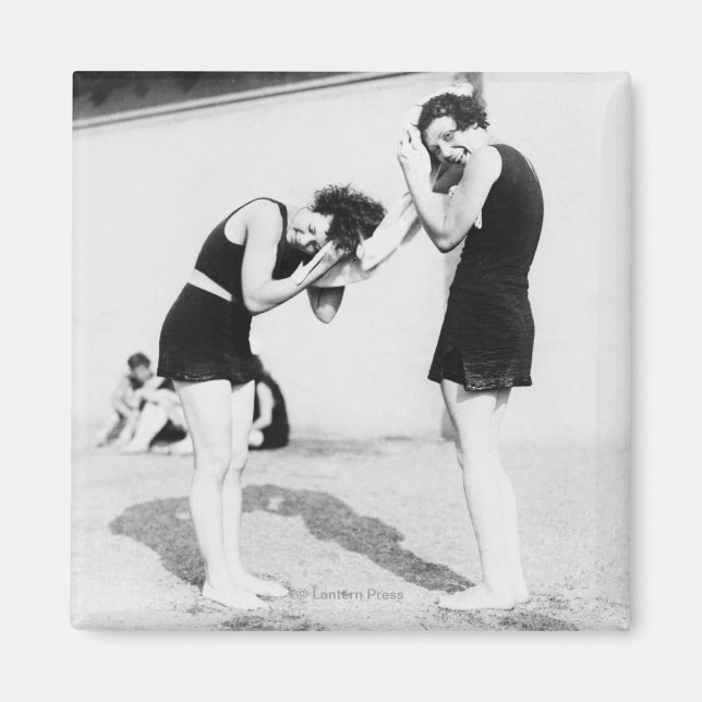 Women Drying their Hair at the Beach Magnet (Front)