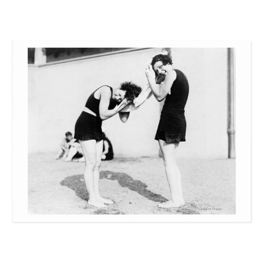 Women Drying their Hair at the Beach Postcard