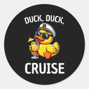 Women Duck Duck Cruise Funny Family Cruising Match Classic Round Sticker