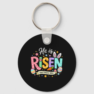 Women Easter He Is Risen Jesus Religious Christian Key Ring