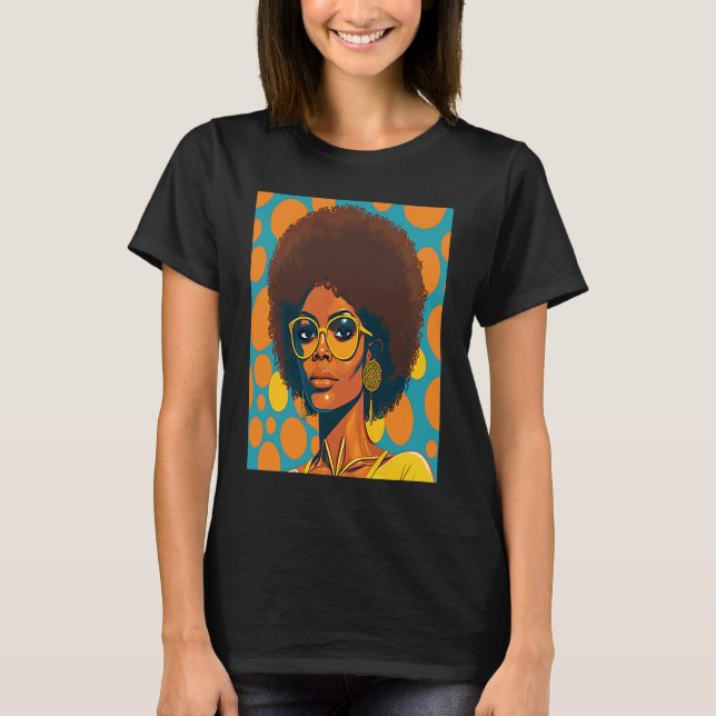 Women Empowerment Retro Afro African American Mom  T-Shirt (Front)