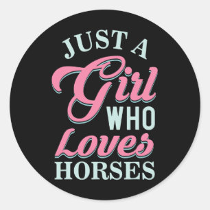 Women Equestrian Gifts Cute Horseback Riding Horse Classic Round Sticker
