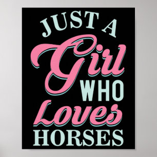 Women Equestrian Gifts Cute Horseback Riding Horse Poster