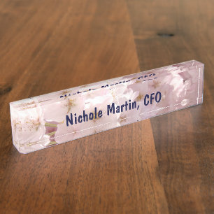 Women Executive CFO Nameplates Office desk Blossom