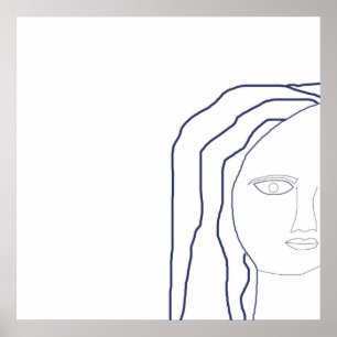 women face abstract poster