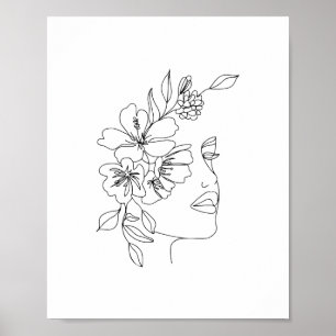 Women face line art  poster