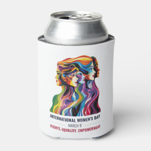 Women Faces Art   International Women's Day   IWD Can Cooler