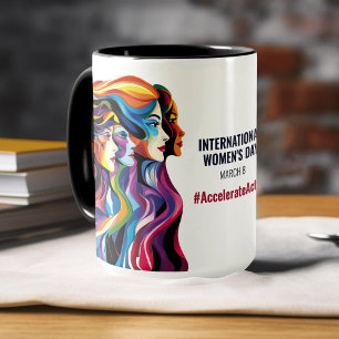 Women Faces Art   International Women's Day   IWD Mug