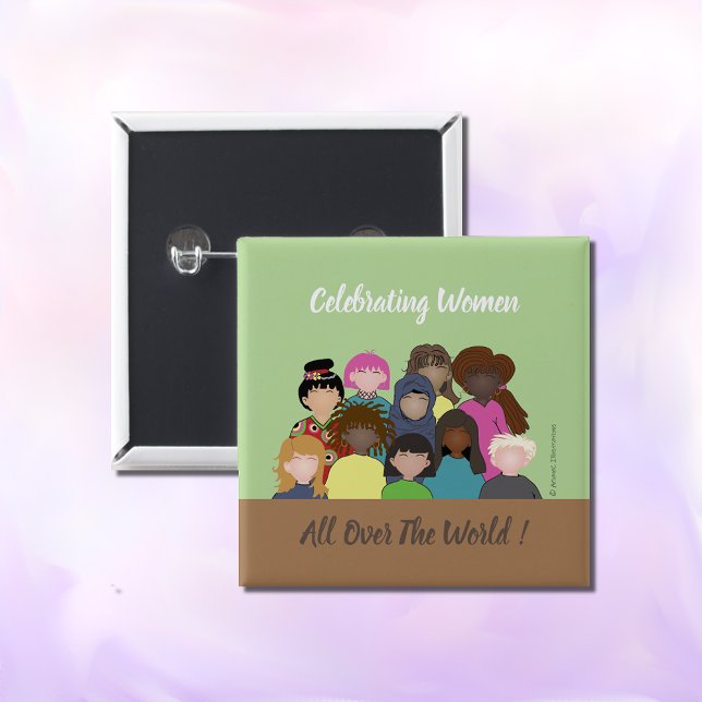 Women faces feminist button (Creator Uploaded)