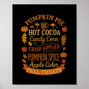 Women Fall Treats Halloween Thanksgiving Harvest F Poster