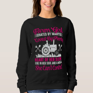 Women Farm Life Farmer Girl Retro Tractor Family R Sweatshirt