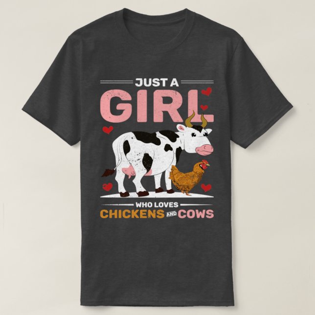 Women Farmer Chicken Lover Girls Farming Farm Anim T-Shirt (Design Front)