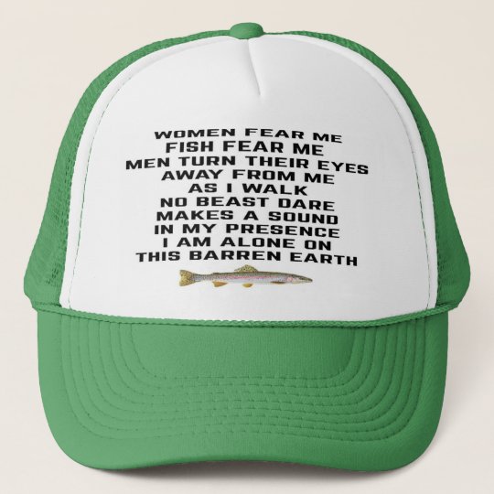fish fear me trucker hat | Zazzle 