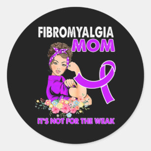 Women Fibromyalgia Awareness Ribbon 1 Classic Round Sticker