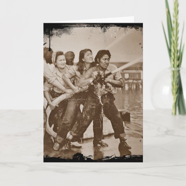 Women Firefighters Pearl Harbour December 7 Card (Front)