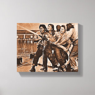 Women Firefighters Pearl Harbour December 7th Canvas Print