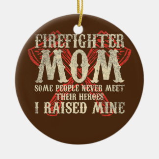 Women Fireman Mother US Firefighter Mum  Ceramic Ornament