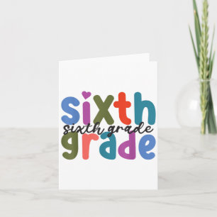 Women First Day Of Back To School Sixth 6th Grade Card