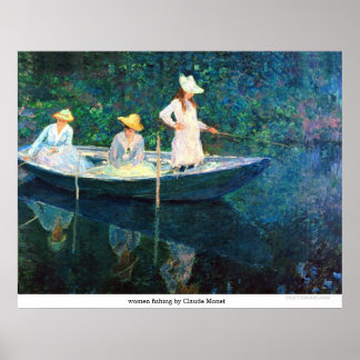 women fishing by Claude Monet Poster