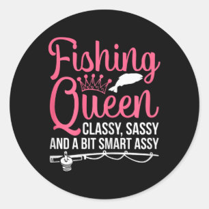 Women Fishing For Girls Fish B Fishing Classic Round Sticker
