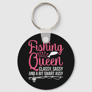Women Fishing For Girls Fish B Fishing Key Ring
