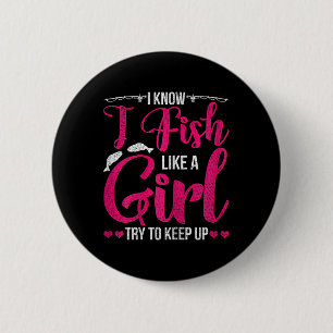 Women Fishing Shirt For Girls Fish B Fishing 6 Cm Round Badge