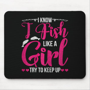 Women Fishing Shirt For Girls Fish B Fishing Mouse Pad