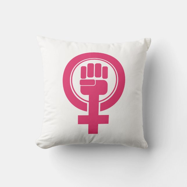 Women Fist Resist Symbol Cushion (Front)