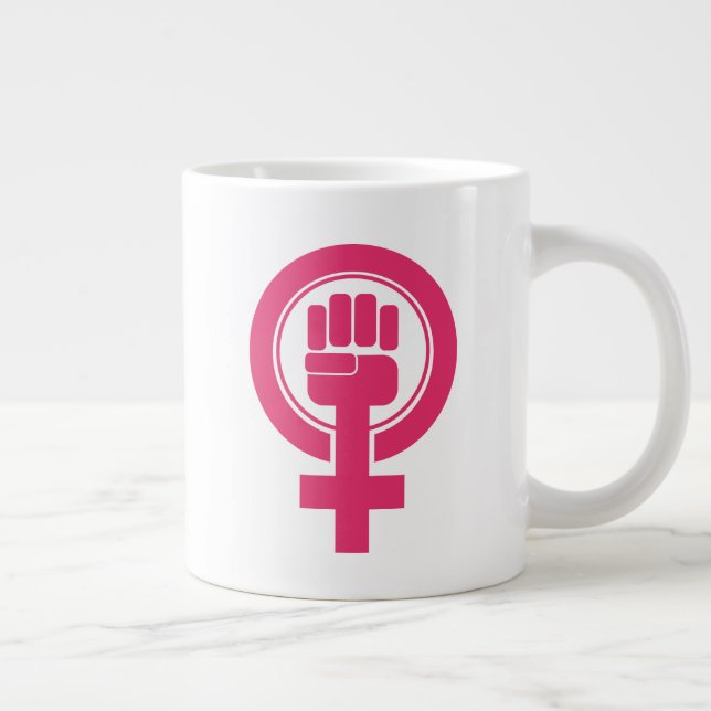 Women Fist Resist Symbol Large Coffee Mug (Right)