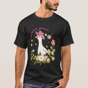 Women Floral Nana Goose Mum Mother's Day Silly Goo T-Shirt