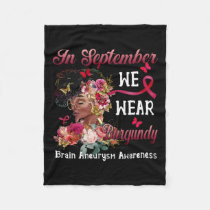 Women Flower Butterfly Brain Aneurysm Awareness  Fleece Blanket