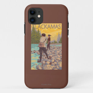 Women Fly Fishing - Clackamas, Oregon iPhone 11 Case