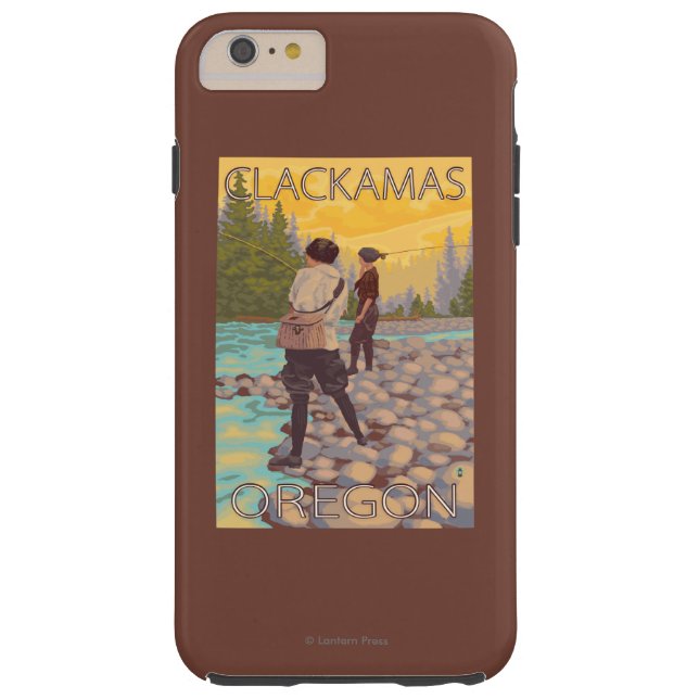 Women Fly Fishing - Clackamas, Oregon Case-Mate iPhone Case (Back)