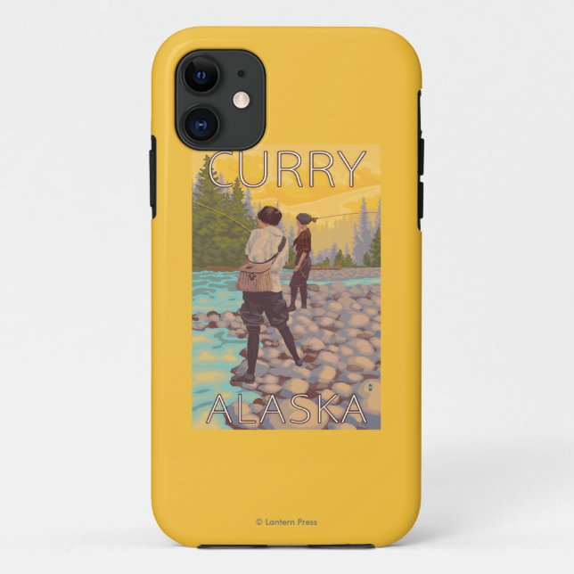 Women Fly Fishing - Curry, Alaska Case-Mate iPhone Case (Back)