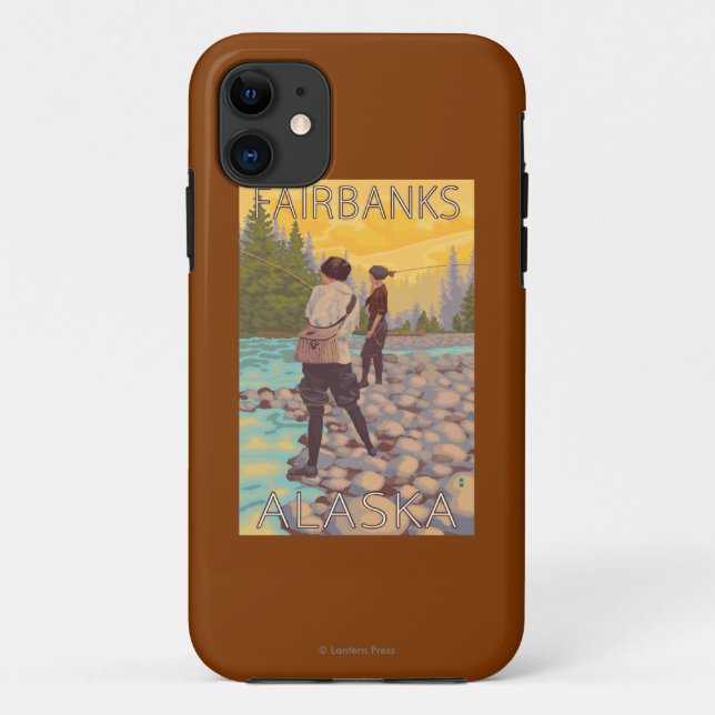 Women Fly Fishing - Fairbanks, Alaska Case-Mate iPhone Case (Back)