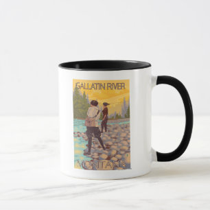 Women Fly Fishing - Gallatin River, Montana Mug